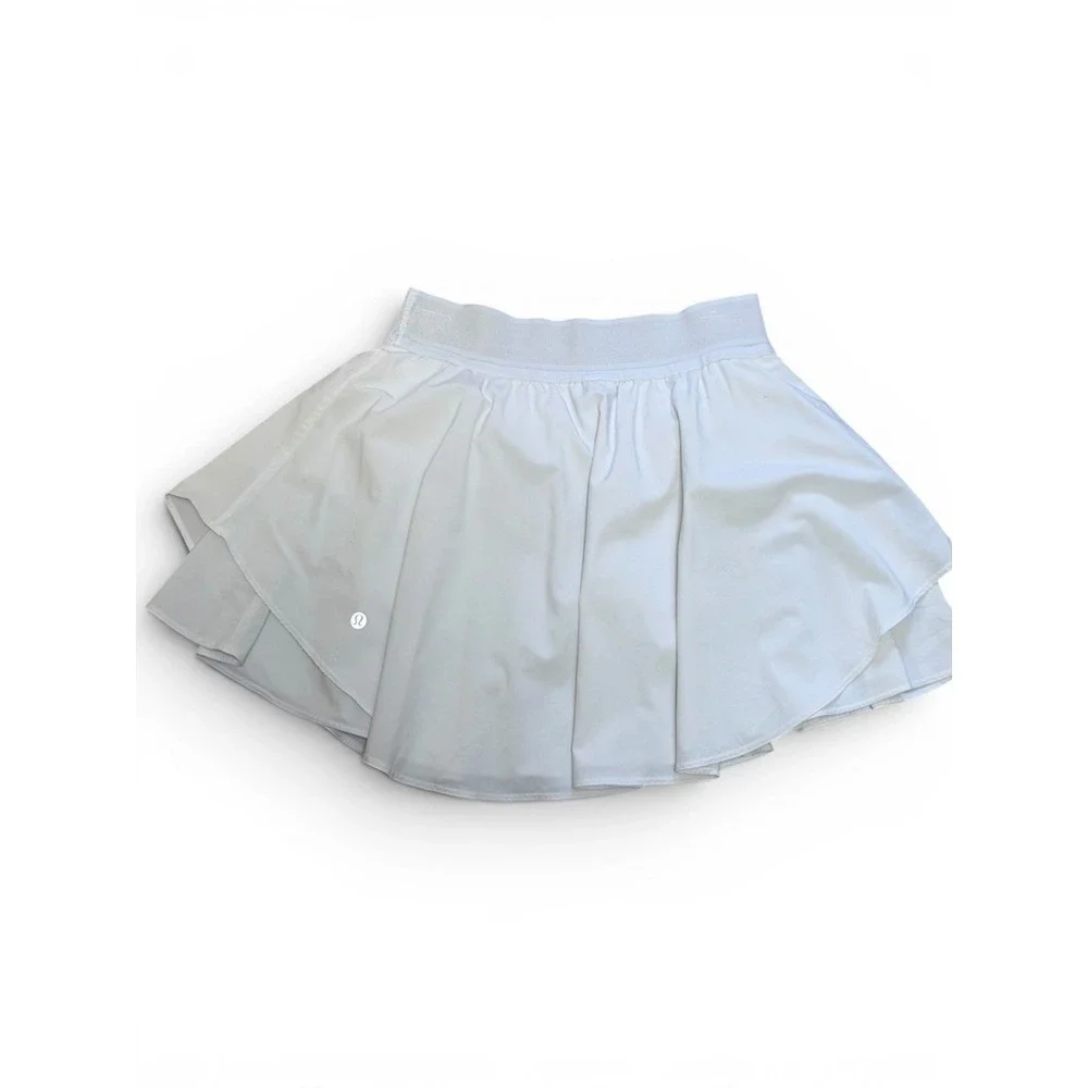 Lululemon Court Rival High-Rise Skirt White 6 Tiered Tennis Skort Pickleball